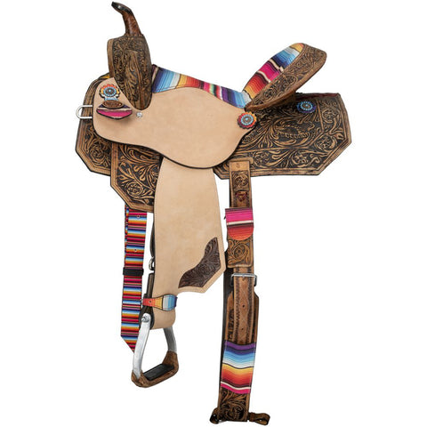 Silver Royal Serape-Print Barrel Saddle