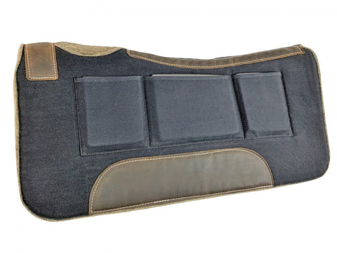 Showman® 32" x 32" Canvas Top & Mohair Wool Bottom Western Saddle Pad with Removable Bar Padding
