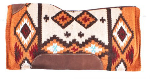 Showman® 34" x 36" Memory Felt Bottom Western Saddle Pad, Brown & Orange
