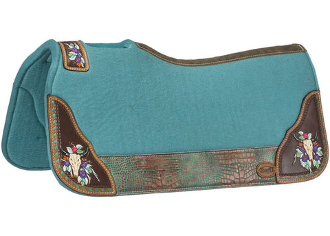 Tough-1® Hand Painted Steer Skull Saddle Pad
