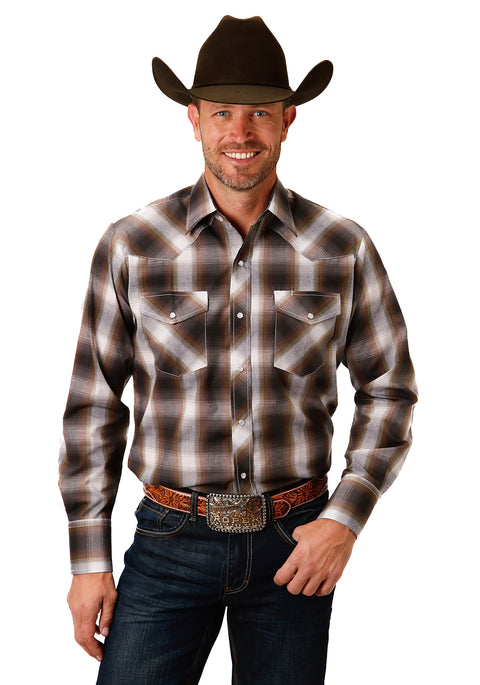 Roper® Men’s Plaid Long Sleeve Snap Western Shirt