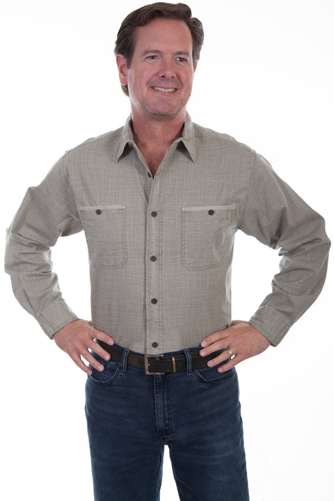 Scully Leather Men’s Vintage Cotton-Slub Shirt