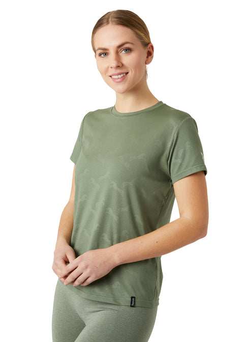 Horze Ladies’ Nina Horse Print Technical Tee