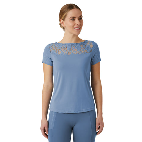B Vertigo Ladies’ Natalia Boat Neck Shirt with Lace Detail
