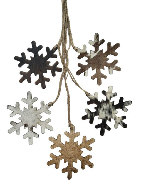 Western Cowhide Leather Christmas Ornament