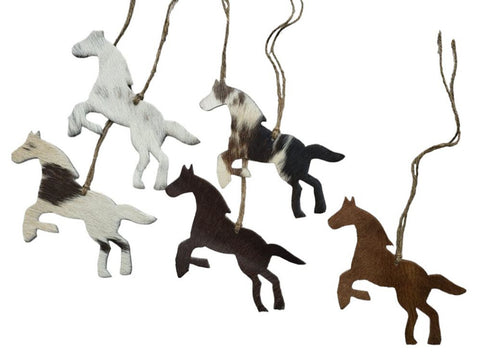 Western Cowhide Leather Christmas Ornament