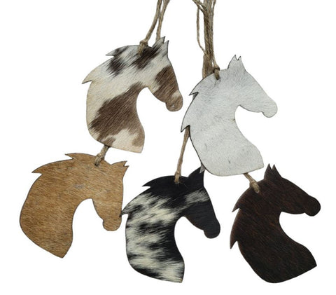 Western Cowhide Leather Christmas Ornament