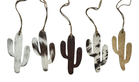 Western Cowhide Leather Christmas Ornament