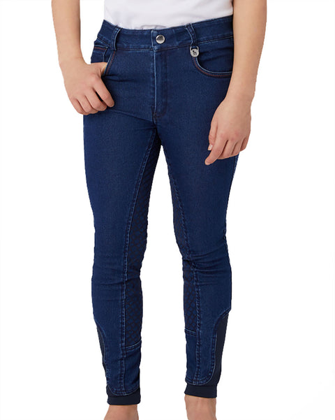 Horze Kids’ Allison Soft Denim Full-Seat Breech