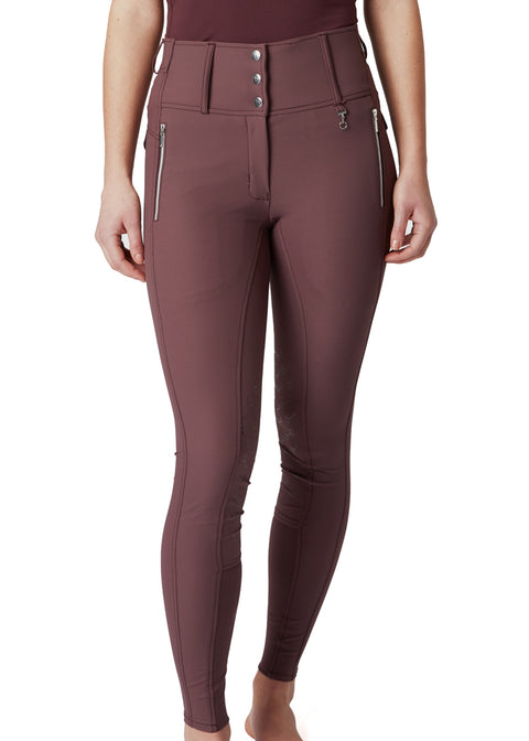 Horze Ladies’ Andrea Slimming High-Waist Knee-Patch Breech