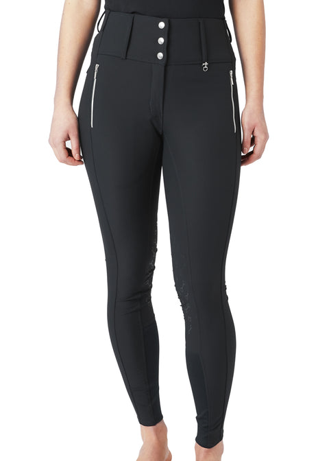 Horze Ladies’ Andrea Slimming High-Waist Knee-Patch Breech