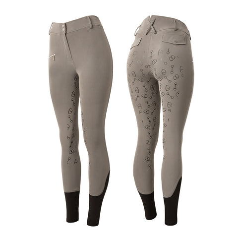 Horze Ladies’ Mabel High-Waist Bit-Print Silicone Full-Seat Breech