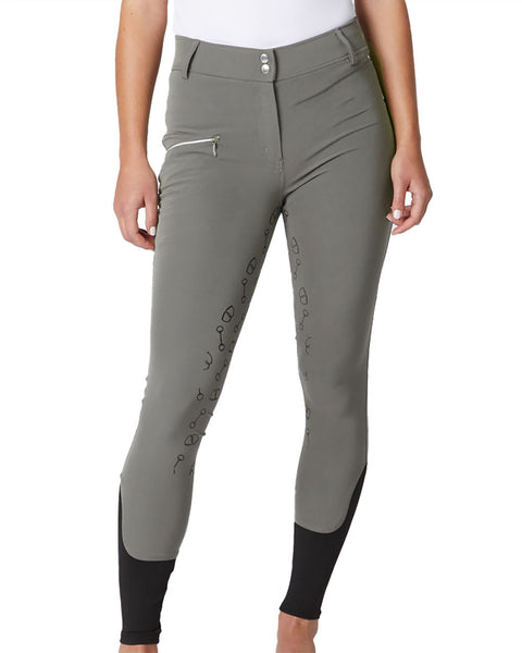 Horze Ladies’ Mabel High-Waist Bit-Print Silicone Full-Seat Breech