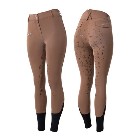 Horze Ladies’ Mabel High-Waist Bit-Print Silicone Full-Seat Breech