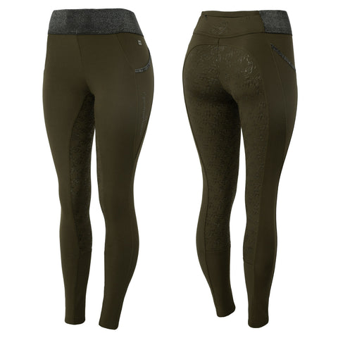 Horze Ladies’ Evie Full-Seat Tight with Black Glitter