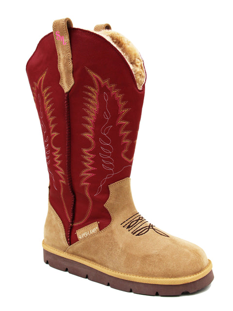 Superlamb Ladies’ Cowgirl Embroidered Shaft All Leather Boots