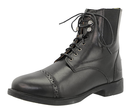Grewal Equestrian™ Ladies’ Synthetic Leather Lace-Up Paddock Boots