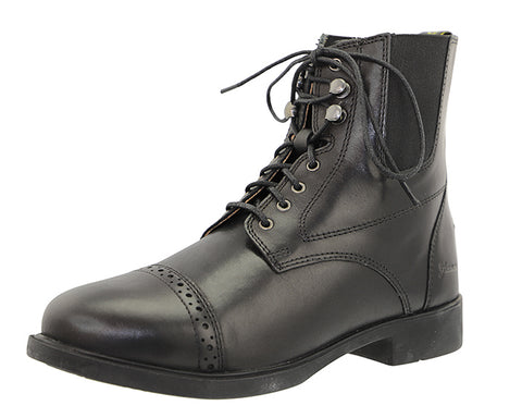 Grewal Equestrian™ Ladies’ Synthetic Leather Lace-Up Paddock Boots