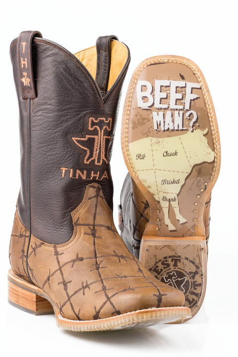 Tin Haul Men’s Bob Wire, Butcher Shop Sole Boots