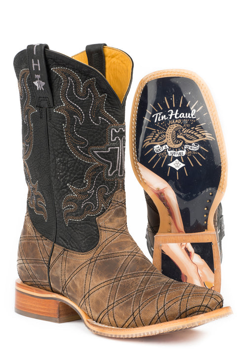 Tin Haul Men’s What’s Your Angle, Pin-Up Girl Sole Boots