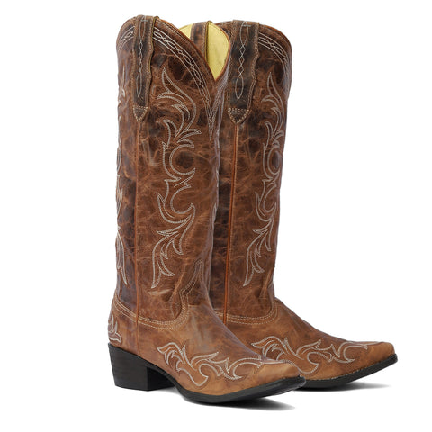 TuffRider® Ladies’ Cody Embroidered Leather Snip Toe Western Boots