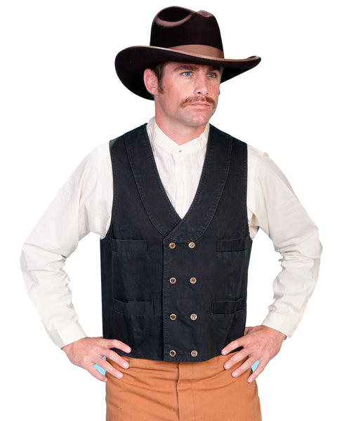 Scully Leather Men’s Double-Breasted Canvas Vest