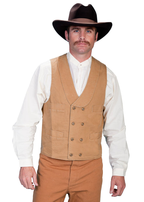 Scully Leather Men’s Double-Breasted Canvas Vest