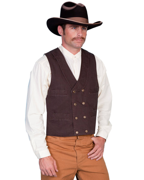 Scully Leather Men’s Double-Breasted Canvas Vest