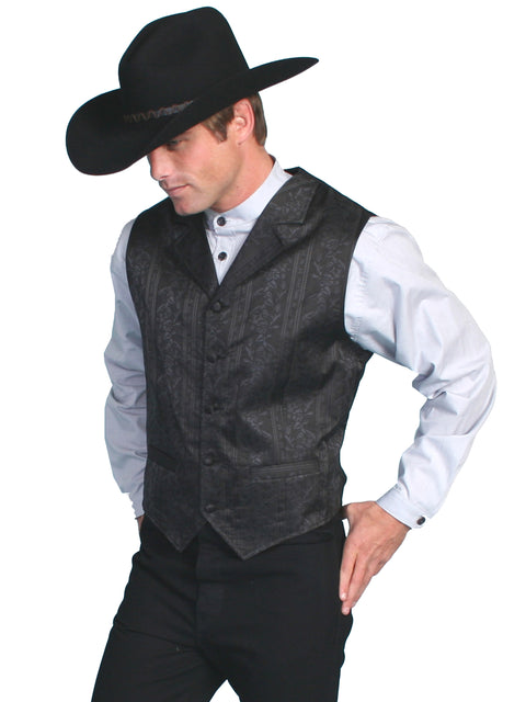 Scully Leather Men’s Floral Stripe Jacquard Vest