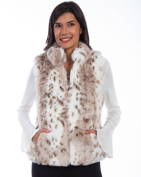 Scully Leather Ladies’ Reversible Faux-Fur Leopard Vest
