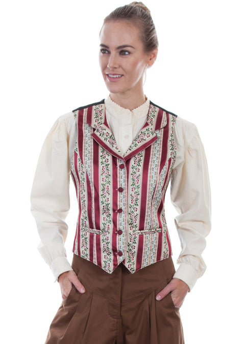 Scully Leather Ladies’ Wallpaper Stripe Vest