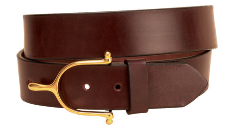 Tory Leather 1 1/2" Belt with Solid Brass Spur Buckle