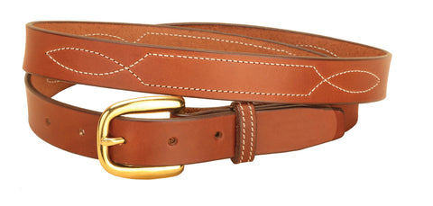 Tory Leather Stitched Pattern Belt